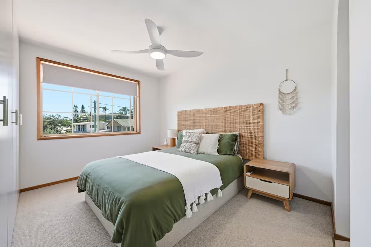 Bedroom 1, the master suite with a queen bed and its own ensuite for extra privacy