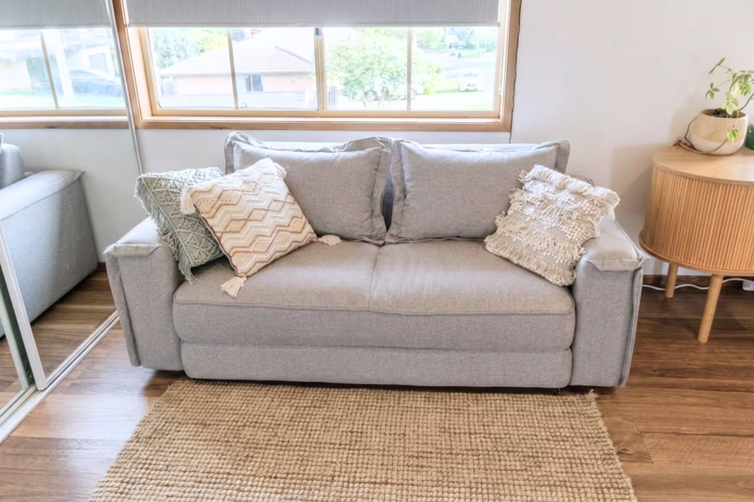 The double sofa bed folds out easily for extra guests without sacrificing comfort